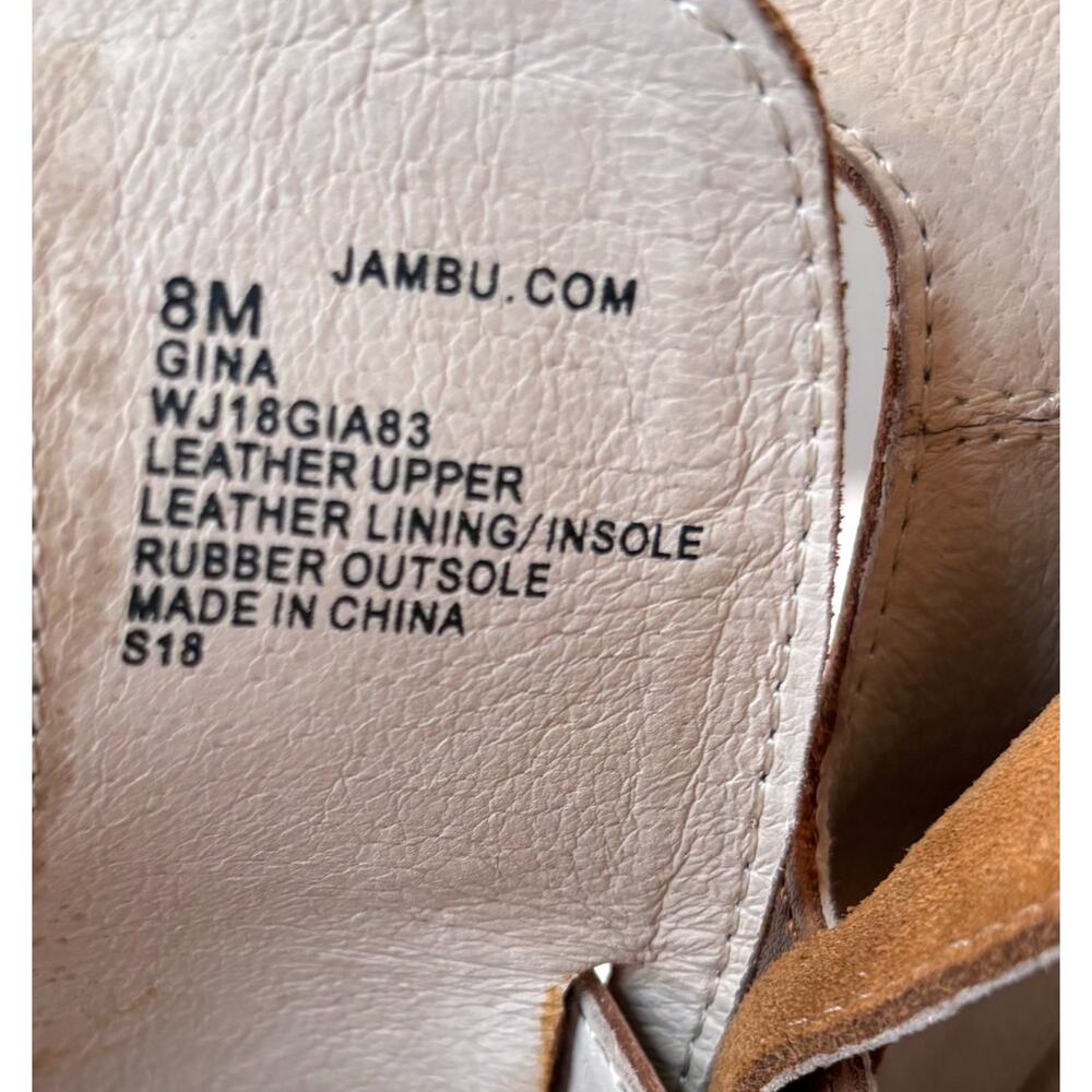 Jambu Handcrafted Suede Wood Platform Sandals Women's Size 8 Brown Peep Toe - Picture 11 of 13